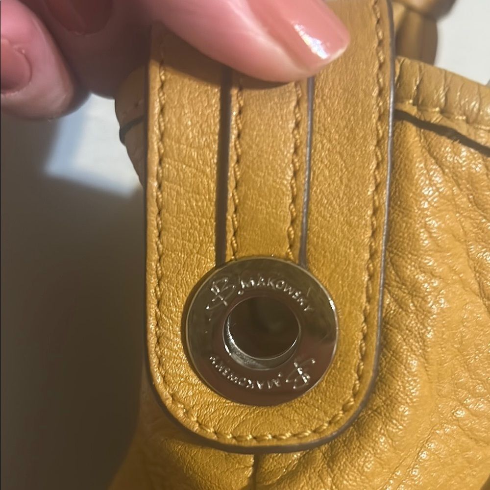 B makowski Elegant mustard yellow  Leather Tote Bag - Picture 16 of 16